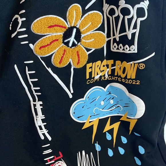 First Row XL Graffiti style Patchwork Shorts - Picture 3 of 5